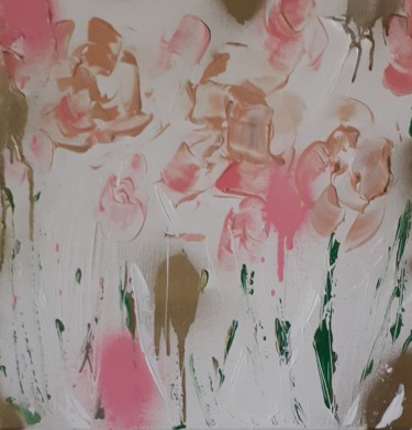 Painting titled "Fleurs Art Abstrait" by Céline Marcoz, Original Artwork, Acrylic