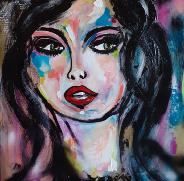 Painting titled "Elle" by Céline Marcoz, Original Artwork, Acrylic