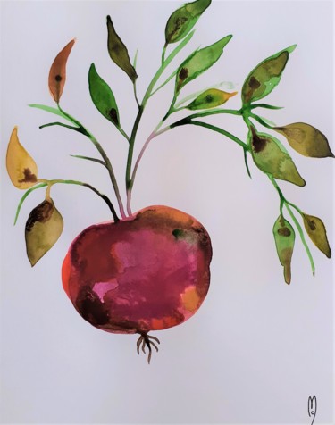 Pintura intitulada "Fruit" por Céline Marcoz, Obras de arte originais, Aquarela