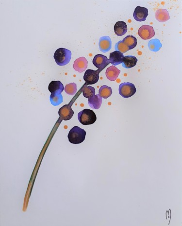 Peinture intitulée "Fleur Aquarelle" par Céline Marcoz, Œuvre d'art originale, Aquarelle