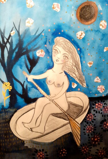 Peinture intitulée "Voyage" par Céline Marcoz, Œuvre d'art originale, Aquarelle