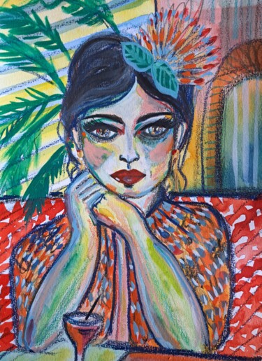 Painting titled "Premier rendez-vous" by Céline Marcoz, Original Artwork, Watercolor