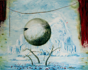 Malerei mit dem Titel "Wenn der Vorhang fä…" von Ralf Czekalla, Original-Kunstwerk, Öl