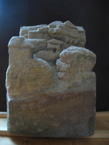 Skulptur mit dem Titel "Bergkloster, Sandst…" von Ralf Czekalla, Original-Kunstwerk, Stein