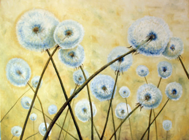 Malerei mit dem Titel "Pusteblumen" von Ralf Czekalla, Original-Kunstwerk, Öl