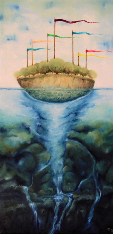 Malerei mit dem Titel "Erde One" von Ralf Czekalla, Original-Kunstwerk, Öl