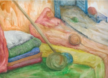 Painting titled "Stoffstudie" by Ralf Czekalla, Original Artwork, Watercolor