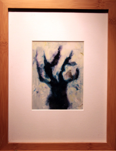 Painting titled "Der blaue Winterbaum" by Ralf Czekalla, Original Artwork, Oil