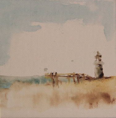 Malerei mit dem Titel "Der Leuchtturm" von Ralf Czekalla, Original-Kunstwerk, Aquarell