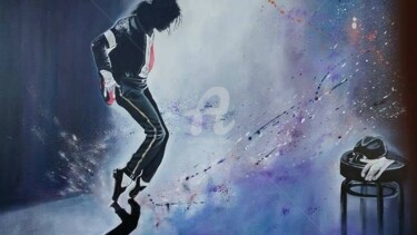Malerei mit dem Titel "'' The King of Pop…" von Orlando Cristiani, Original-Kunstwerk, Acryl