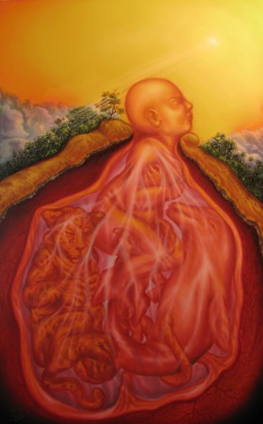 Painting titled "Crisol Alquímico" by Orlando Martinez, Original Artwork, Other