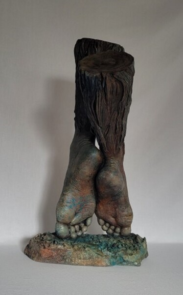 Sculptuur getiteld "Aux pieds de l’arbre" door Orlando Basulto, Origineel Kunstwerk, Beton