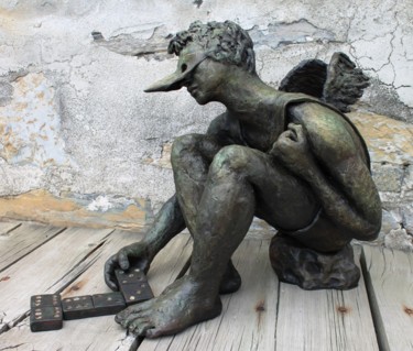 Escultura titulada "Doble seis en la ar…" por Orlando Basulto, Obra de arte original, Cerámica