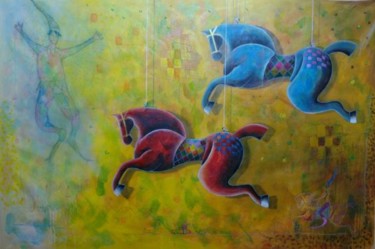 Peinture intitulée "Somnus ex Equus" par Saleroarte, Œuvre d'art originale