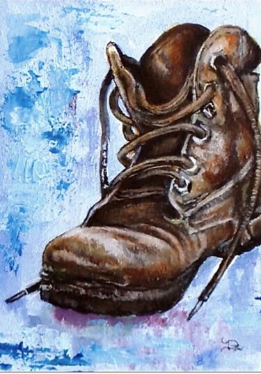 Картина под названием "Старый ботинок" - Orlicz, Подлинное произведение искусства, Масло
