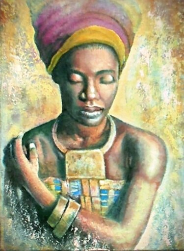 Картина под названием "Абангу - дочь вождя" - Orlicz, Подлинное произведение искусства, Масло