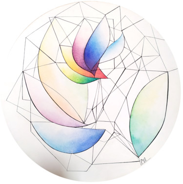 Картина под названием "cube" - Марина Ярмишко, Подлинное произведение искусства, Темпера