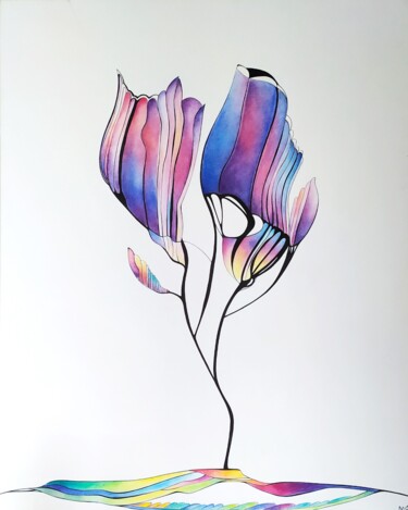 Картина под названием "purple" - Марина Ярмишко, Подлинное произведение искусства, Темпера