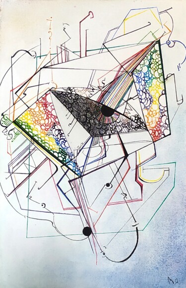 Картина под названием "bright circles" - Марина Ярмишко, Подлинное произведение искусства, Темпера