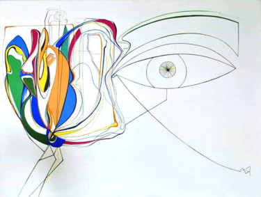 Malarstwo zatytułowany „Eye” autorstwa Марина Ярмишко, Oryginalna praca, Tempera