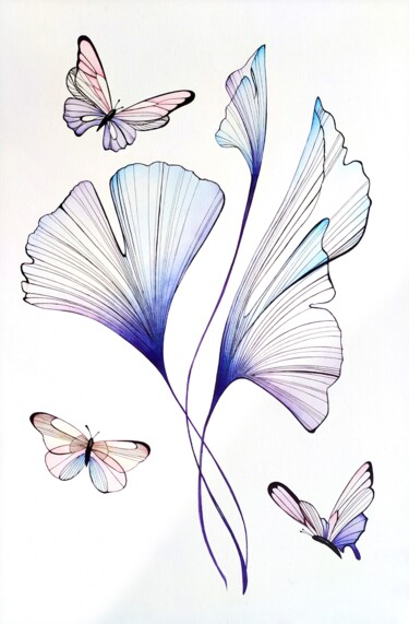 Картина под названием "purple tenderness" - Марина Ярмишко, Подлинное произведение искусства, Темпера