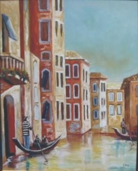 Pintura intitulada "Veneza, Itália." por Orly Silva, Obras de arte originais, Óleo