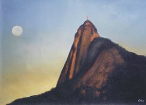 Pintura intitulada "Morro do Corcovado…" por Orly Silva, Obras de arte originais, Óleo