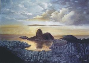 Pintura intitulada "Rio de Janeiro, Bra…" por Orly Silva, Obras de arte originais, Óleo