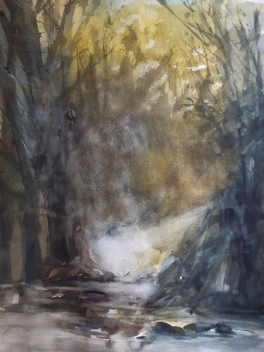 Schilderij getiteld "Foresta incantata" door Ornella Franchi, Origineel Kunstwerk, Aquarel