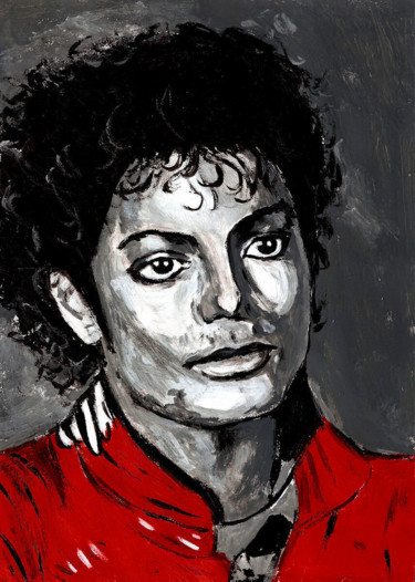 Painting titled "michael jackson" by Ornella Di Scala, Original Artwork, Oil