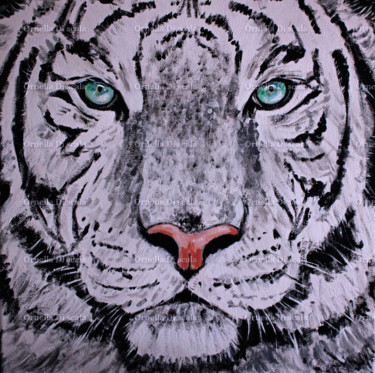 「Quadro dipinto tigr…」というタイトルの絵画 Ornella Di Scalaによって, オリジナルのアートワーク, アクリル