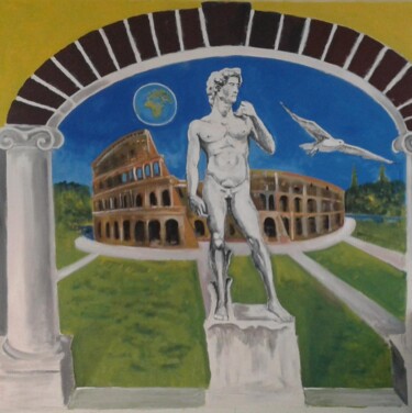 Painting titled "La Scienza nell'Arte" by Oronzo Curvo, Original Artwork, Acrylic