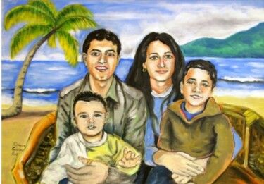 Pintura titulada "La Famiglia" por Oronzo Curvo, Obra de arte original, Oleo