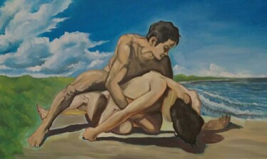 Schilderij getiteld "La Danza d'Amore." door Oronzo Curvo, Origineel Kunstwerk, Olie