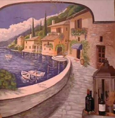 Pintura titulada "Il Vicolo" por Oronzo Curvo, Obra de arte original, Acrílico