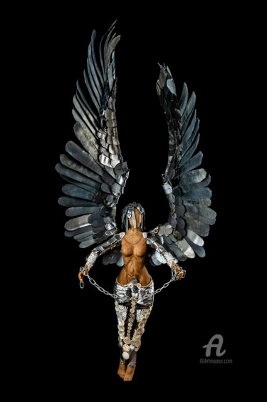 Sculpture intitulée "le Phoenix "les âme…" par Oror, Œuvre d'art originale, Bois