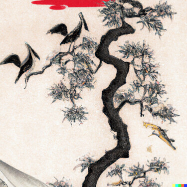 Arte digitale intitolato "Ukiyo-e #3" da Melih Ortatepe, Opera d'arte originale, Immagine generata dall'IA