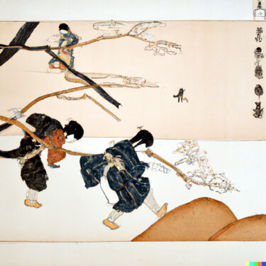 Digitale Kunst mit dem Titel "Ukiyo-e #21" von Melih Ortatepe, Original-Kunstwerk, KI-generiertes Bild
