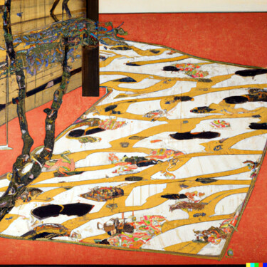 Digitale Kunst mit dem Titel "Ukiyo-e #24" von Melih Ortatepe, Original-Kunstwerk, KI-generiertes Bild