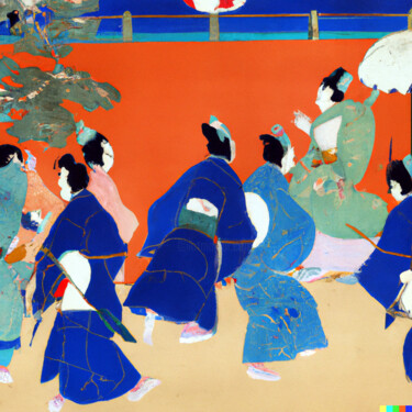 Digitale Kunst mit dem Titel "Ukiyo-e #36" von Melih Ortatepe, Original-Kunstwerk, KI-generiertes Bild