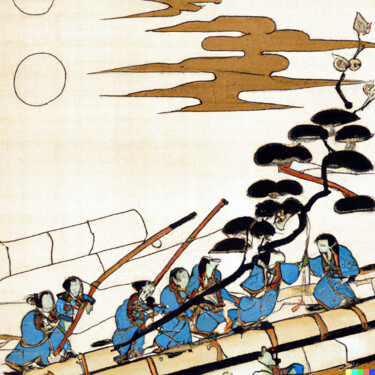 Arts numériques intitulée "Ukiyo-e #37" par Melih Ortatepe, Œuvre d'art originale, Image générée par l'IA