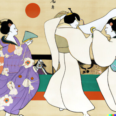 Digitale Kunst mit dem Titel "Ukiyo-e #40" von Melih Ortatepe, Original-Kunstwerk, KI-generiertes Bild