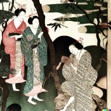 Digital Arts titled "Ukiyo-e #50" by Melih Ortatepe, Original Artwork, AI generated image