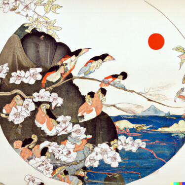 Artes digitais intitulada "Ukiyo-e #54" por Melih Ortatepe, Obras de arte originais, Imagem gerada por IA