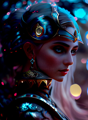 Arts numériques intitulée "warrior princess" par Melih Ortatepe, Œuvre d'art originale, Peinture numérique