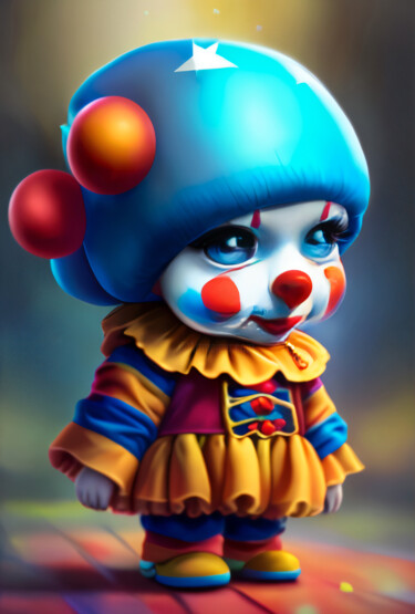 Цифровое искусство под названием "baby clown" - Melih Ortatepe, Подлинное произведение искусства, Цифровая живопись