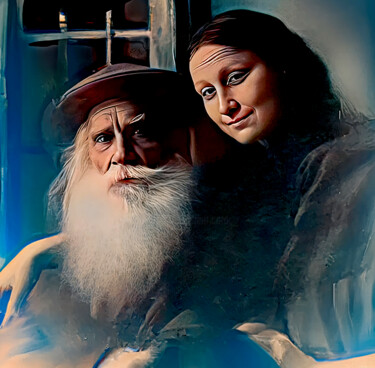 Arte digital titulada "Leonardo Da Vinci &…" por Melih Ortatepe, Obra de arte original, Pintura Digital