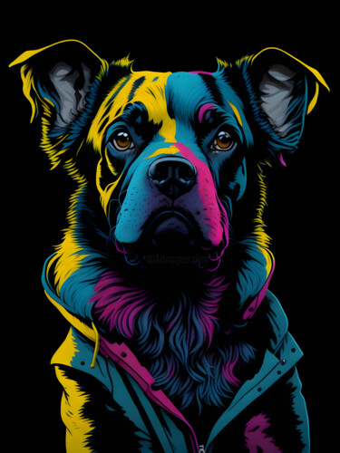Цифровое искусство под названием "dog" - Melih Ortatepe, Подлинное произведение искусства, Цифровая живопись