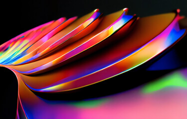 Arts numériques intitulée "Abstract Rainbow" par Melih Ortatepe, Œuvre d'art originale, Peinture numérique