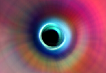 Digitale Kunst mit dem Titel "colorful black hole" von Melih Ortatepe, Original-Kunstwerk, Digitale Malerei